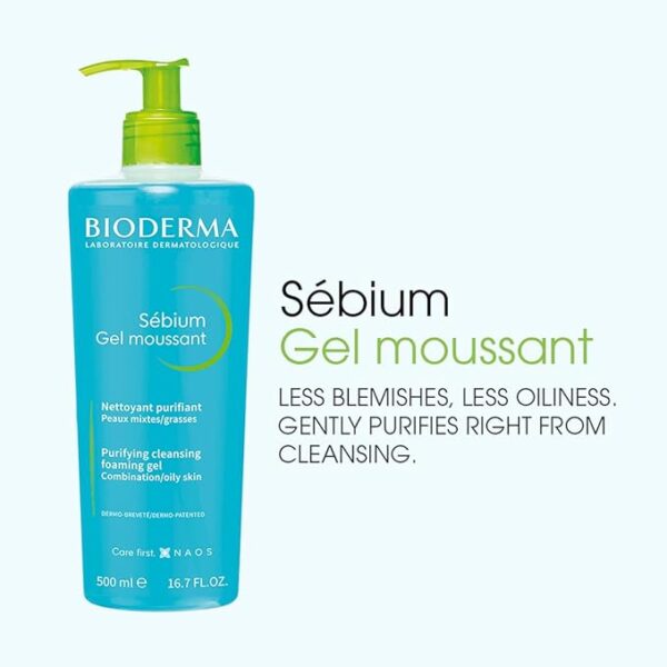 Bioderma Sebium Gel Moussant Oily Skin 500ml - Image 2