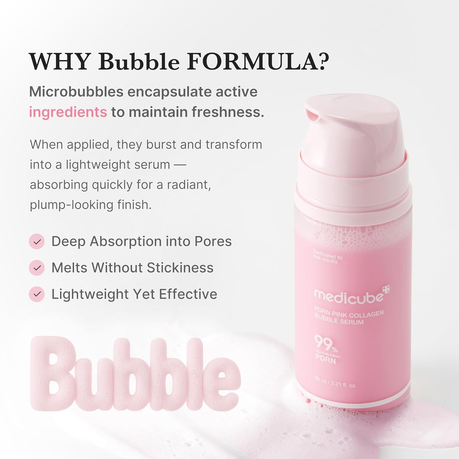 Medicube Pdrn Pink Collagen Bubble Serum 95ml - Image 3