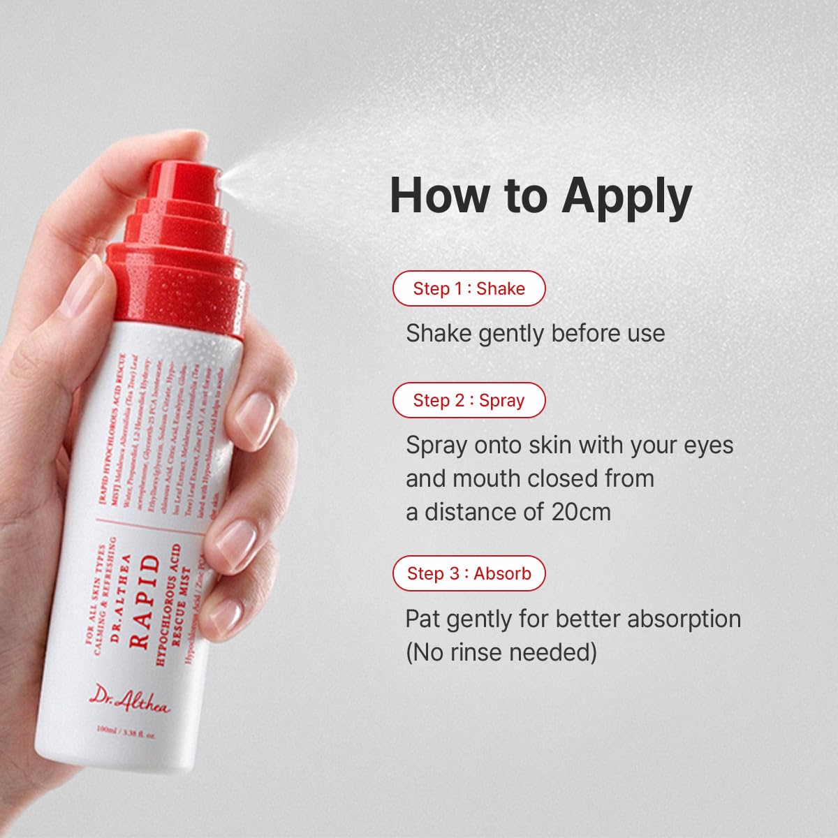 Dr.Althea Rapid Hypochlorous Acid Resue Mist 100ml - Image 3