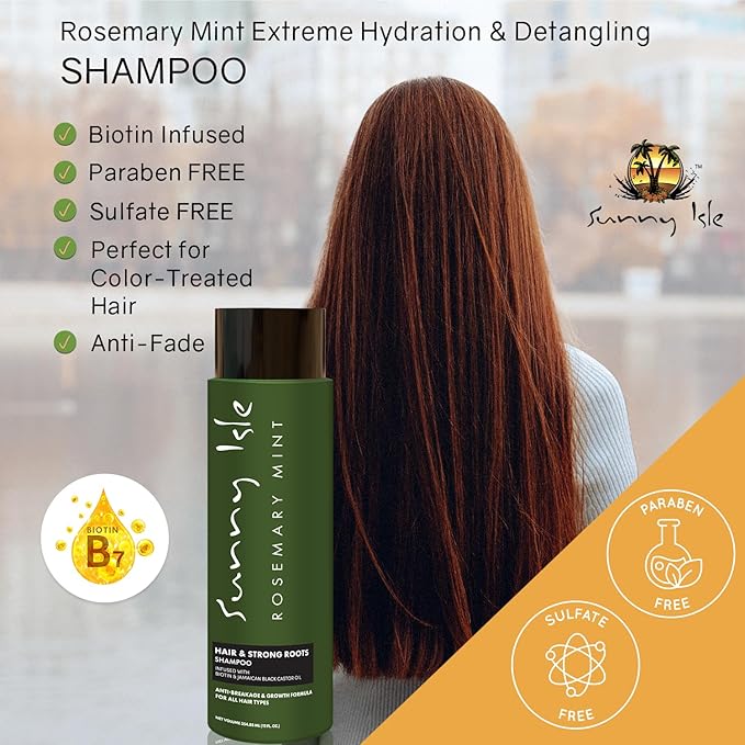 Sunny Isle Rosmary Mint Hair & Strong Roots Shampoo 354.88ml - Image 2