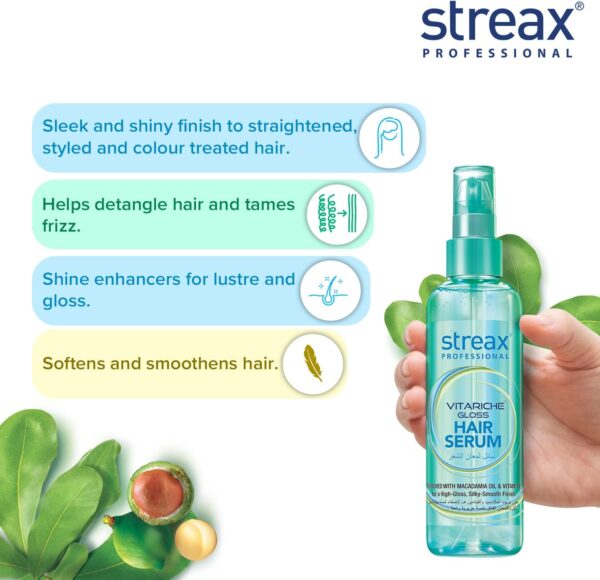 Streax Vitariche Gloss Hair Serum 100ml - Image 6