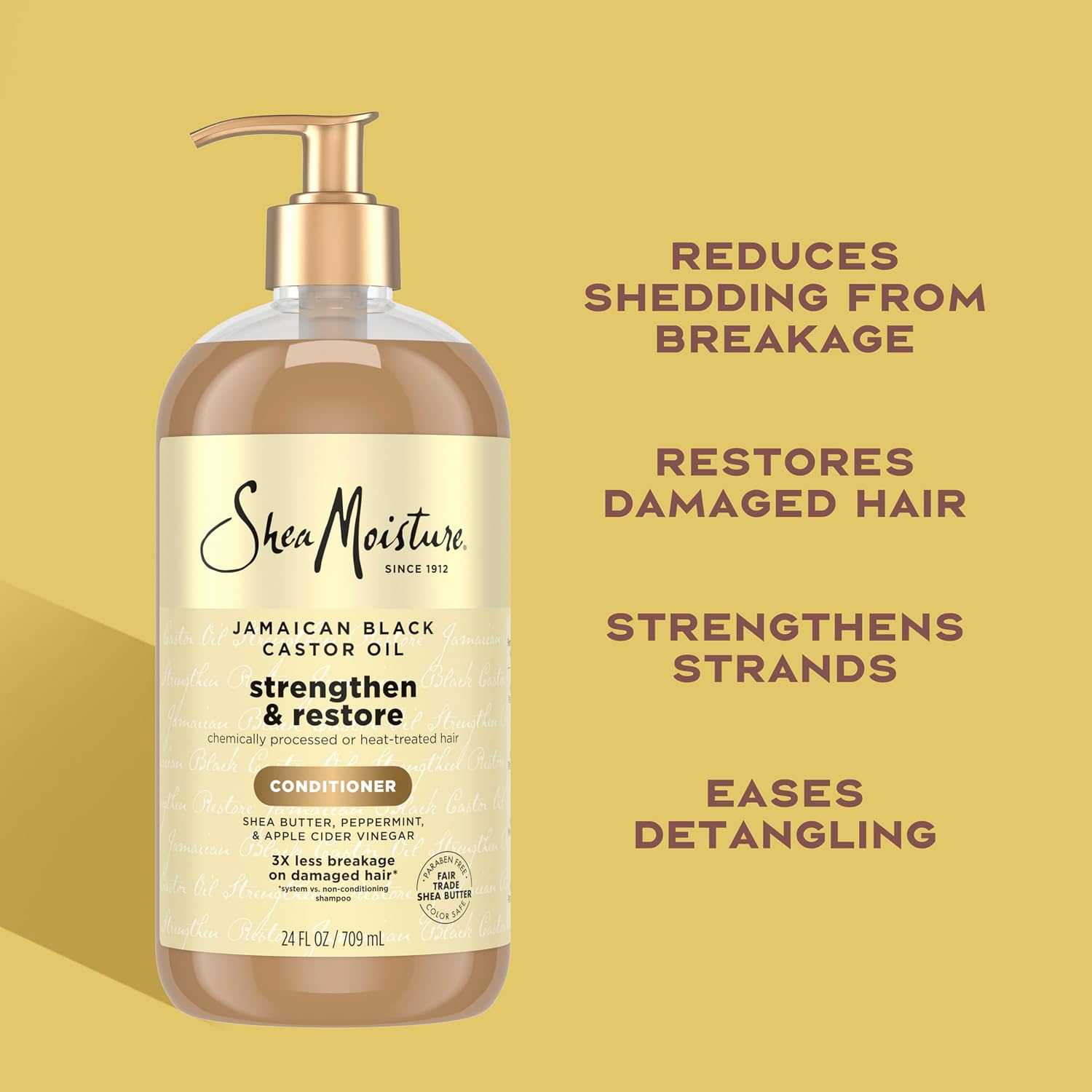 Shea Moisture JBC Oil Strengthen & Restore Treatment Conditioner 384ml - Image 3