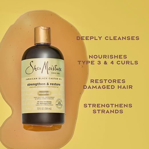Shea Moisture JBC Oil Strengthen & Restore Treatment Shampoo 384ml - Image 2