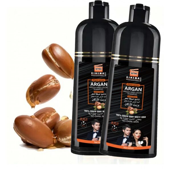 Nitro Argan Speedy Hair Color Shampoo Natural Black 420ml - Image 4