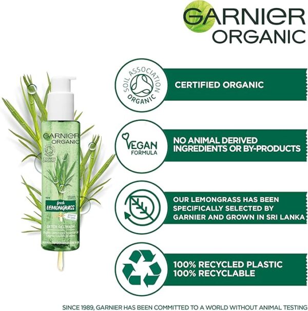 Garnier Organic Detox Gel Wash 150ml - Image 4