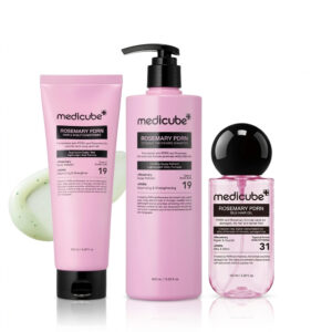 MEDICUBE Rosemary PDRN Hair Care Combo Set 3 Piece – Silk Hair Oil 100ml, Cooling Thickening Shampoo 400ml & Hair and Scalp Conditioner 250ml