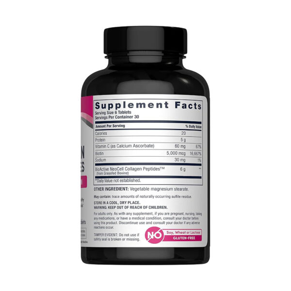 Neocell Grassfed Collagen Peptides + Vitamin C & Biotin 180 Tablets