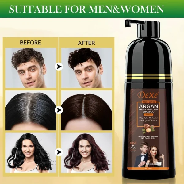 Nitro Argan Speedy Hair Color Shampoo Dark Brown 420ml - Image 2